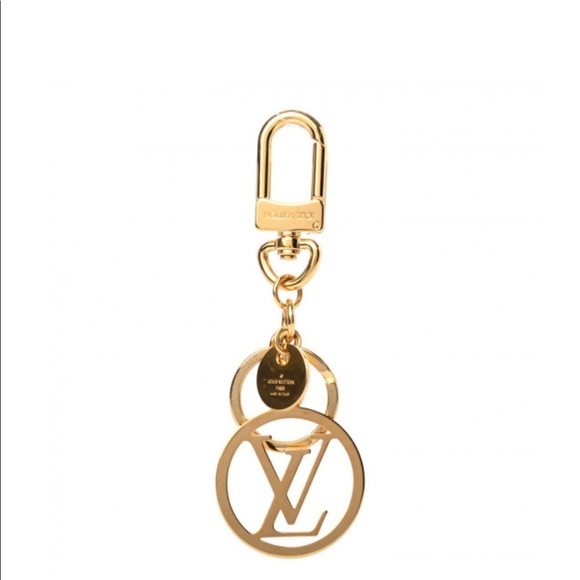 LOUIS VUITTON circle gold bag charm key holder - Picture 1 of 11